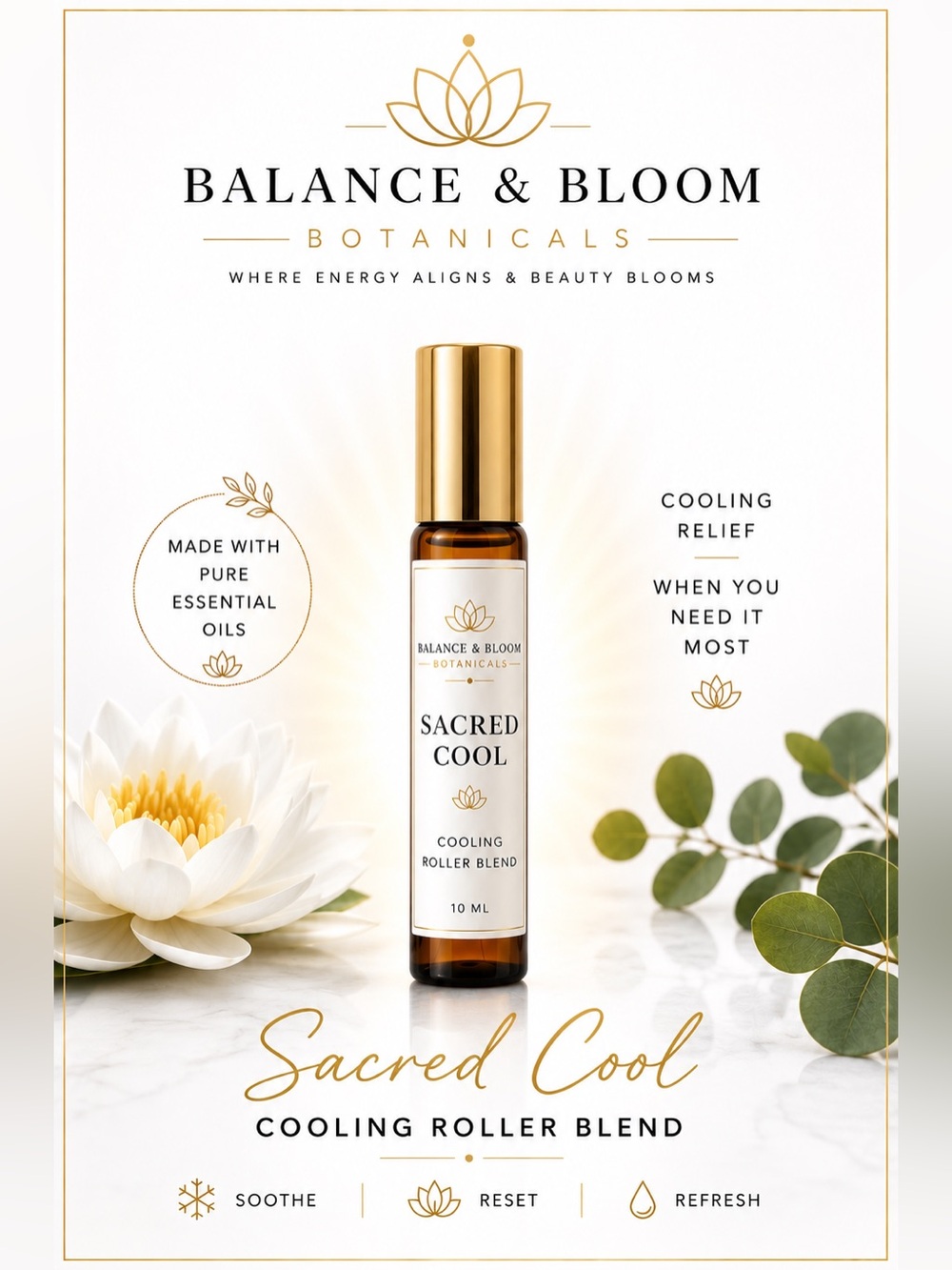 Sacred Cool Essential Oil Roller | 10ml